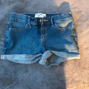 blue denim jean shorts